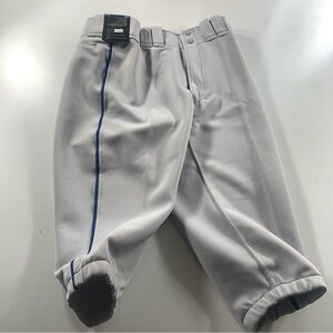Mizuno Premier Adult Small Baseball Pants Short Knickers Pant Gray W Royal